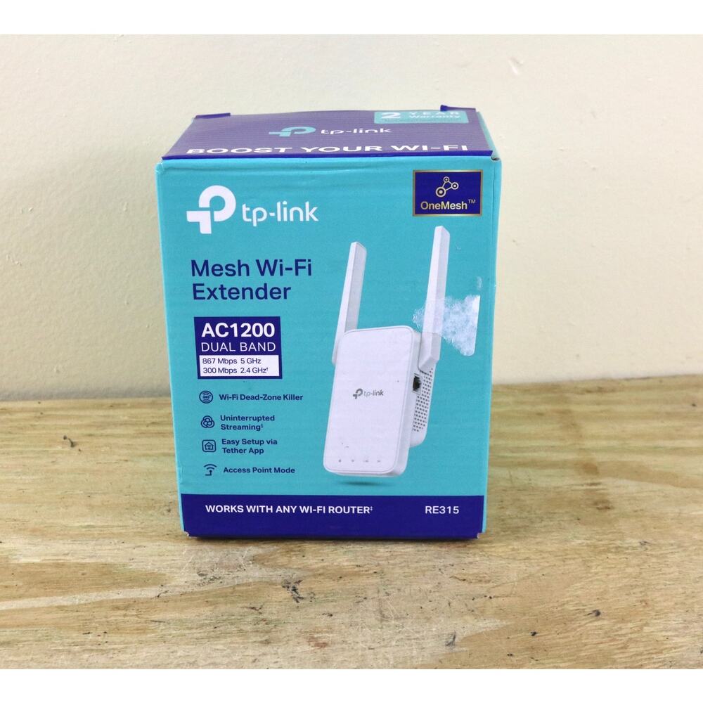 New TP-Link RE315 AC1200 Mesh Wi-Fi Range Extender